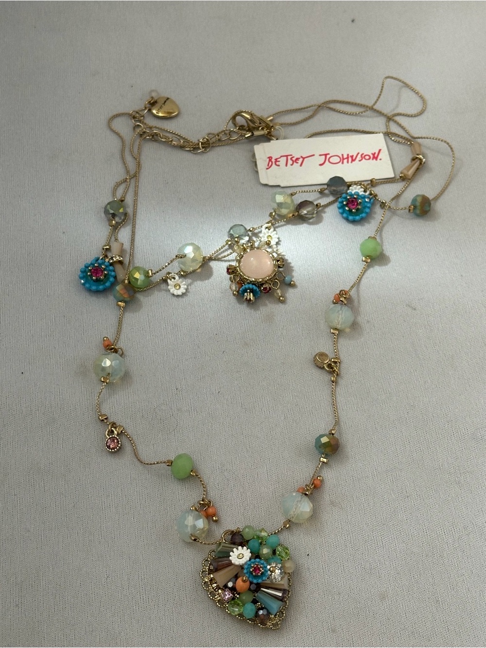Betsey Johnson Weave and Sew Gold-Tone Multi-Strand Necklace - Picture 2 of 6
